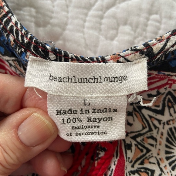 beachlunchlounge Midi Dress Vibrant Geometric Print Boho Sleeveless Size Large - Picture 3 of 9